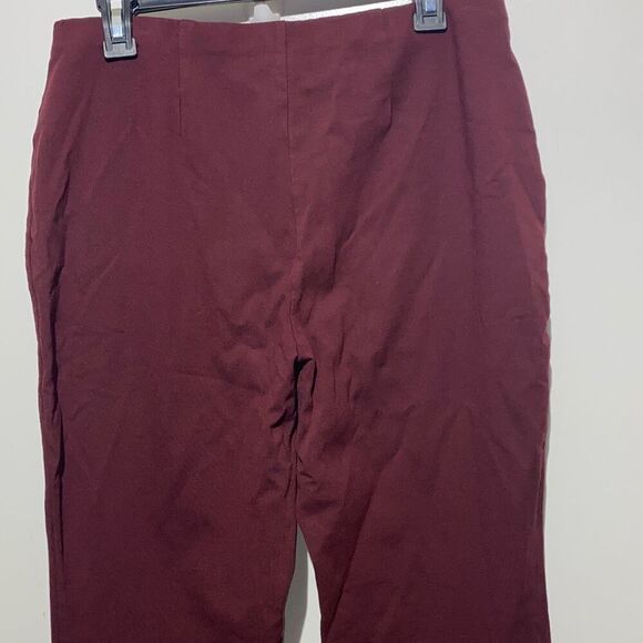 Liz Claiborne Women's Burgundy Straight Leg Mid Rise Pull On Pants Size Large - Picture 5 of 9